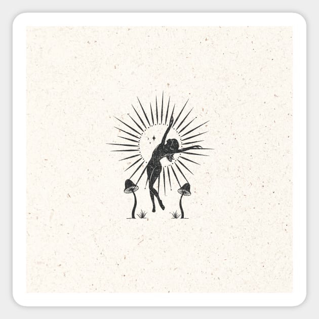 Dancing Sun Goddess Sticker by studioaartanddesign